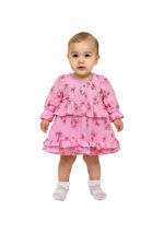 365 Sleev Frock Rose Colour/ 06 -36 Month Size / 3 Colours 100% Cotton Frock