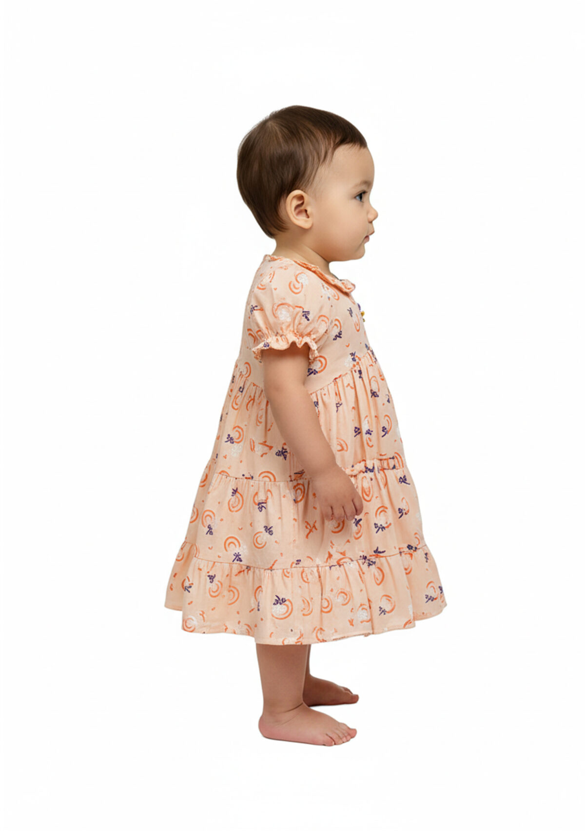 362 Flower Frock  Orange Colour - Image 2