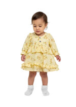 365 Sleev Frock Yellow Colour/ 06 -36 Month Size / 3 Colours 100% Cotton Frock