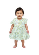 366 Puff Sleev Frock lite Yellow Colour/ 06 -36 Month Size / 3 Colours 100% Cotton Frock