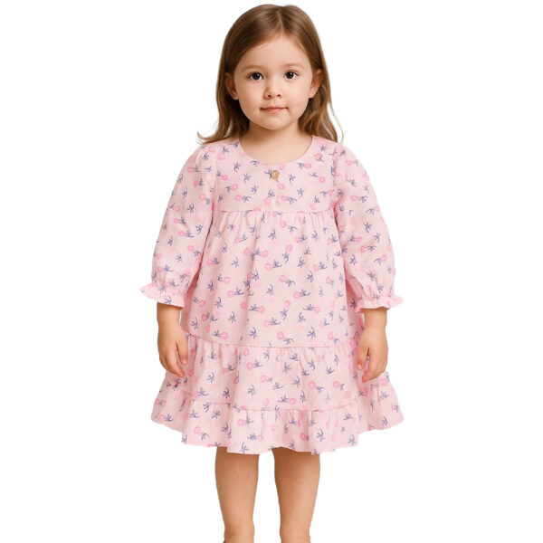 367 Polka Frock Rose Colour/ 06 -36 Month  Size / 3 Colours  100% Cotton Frock