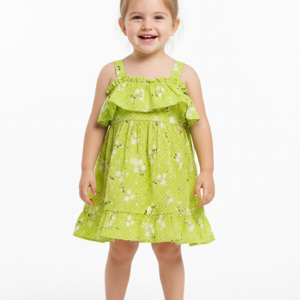 364 Western Frock Green Colour/ 1-4 Size / 3 Colours 100% Cotton Frock