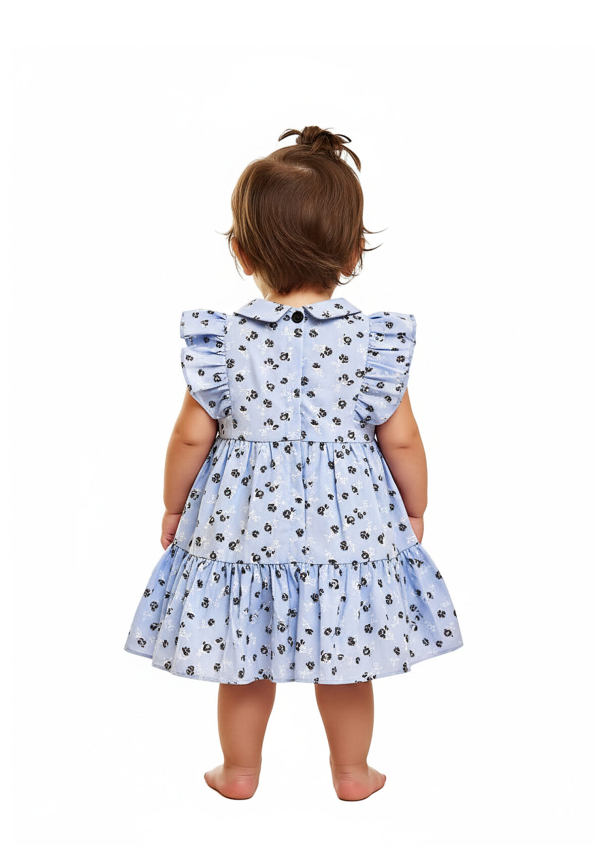 363 Couler Frock blue Colour/ 1-4 Size / 3 Colours  100% Cotton Frock - Image 2