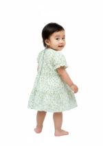 366 Puff Sleev Frock lite Yellow Colour/ 06 -36 Month Size / 3 Colours 100% Cotton Frock - Image 3