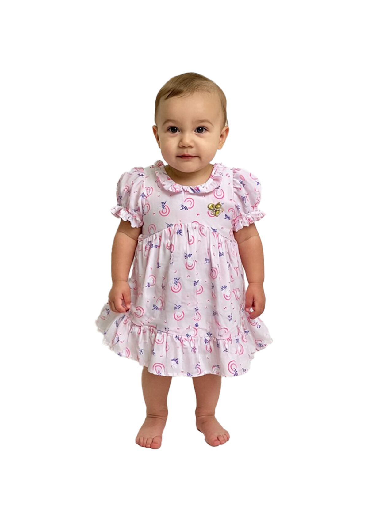 362 Flower Frock Rose Colour/ 1-5 Size / 3 Colours - Image 1