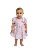 362 Flower Frock Rose Colour/ 1-5 Size / 3 Colours