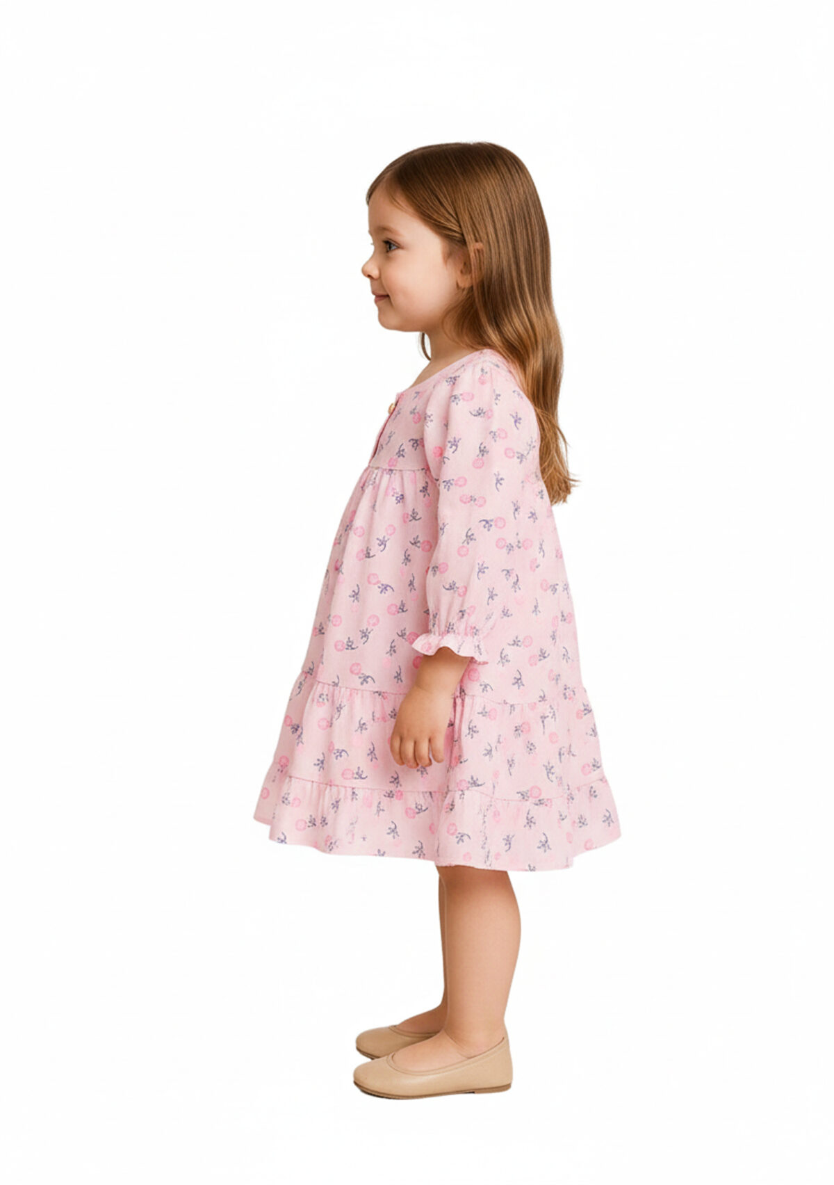 367 Polka Frock Rose Colour/ 06 -36 Month  Size / 3 Colours  100% Cotton Frock - Image 3