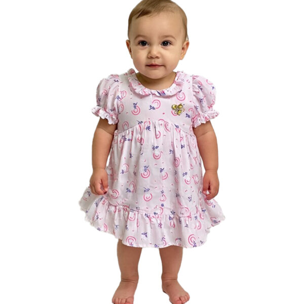 362 Flower Frock Rose Colour/ 1-5 Size / 3 Colours