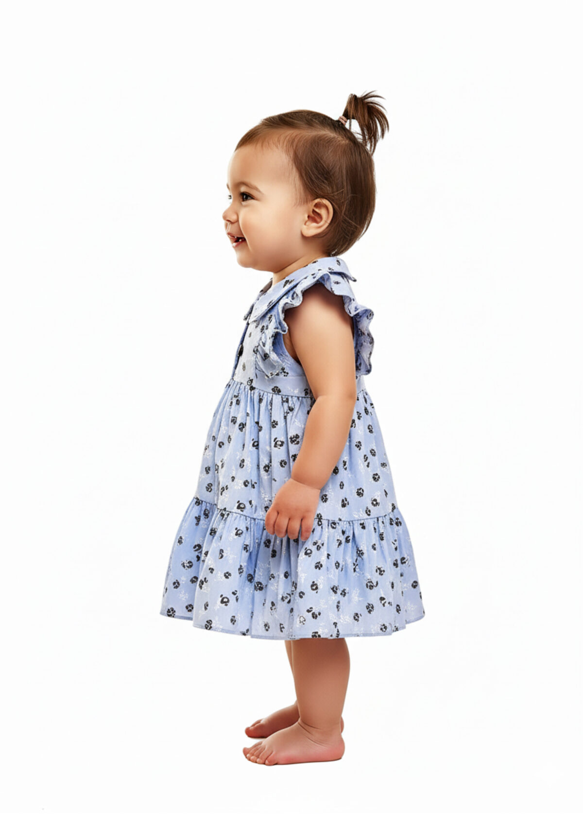 363 Couler Frock blue Colour/ 1-4 Size / 3 Colours  100% Cotton Frock - Image 3