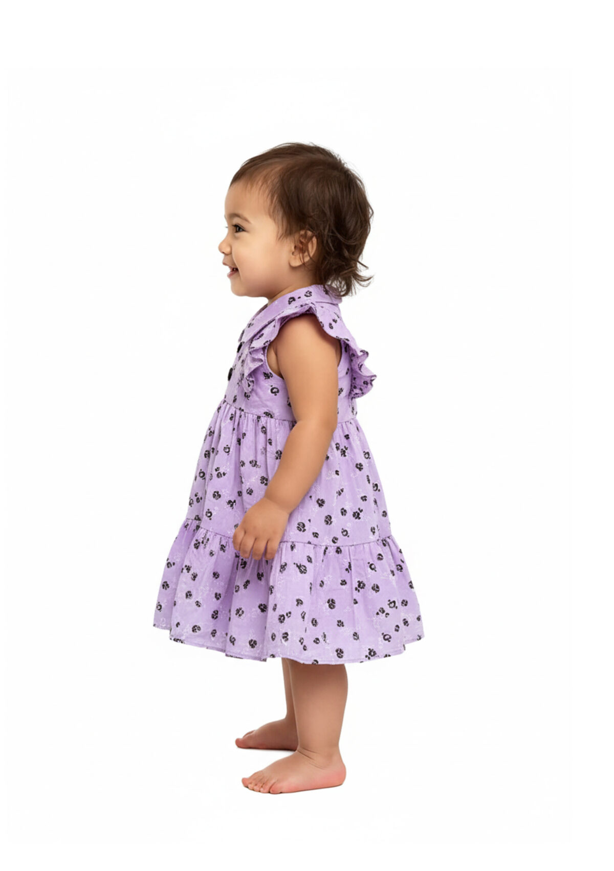 363 Couler Frock Violet Colour/ 1-4 Size / 3 Colours  100% Cotton Frock - Image 2