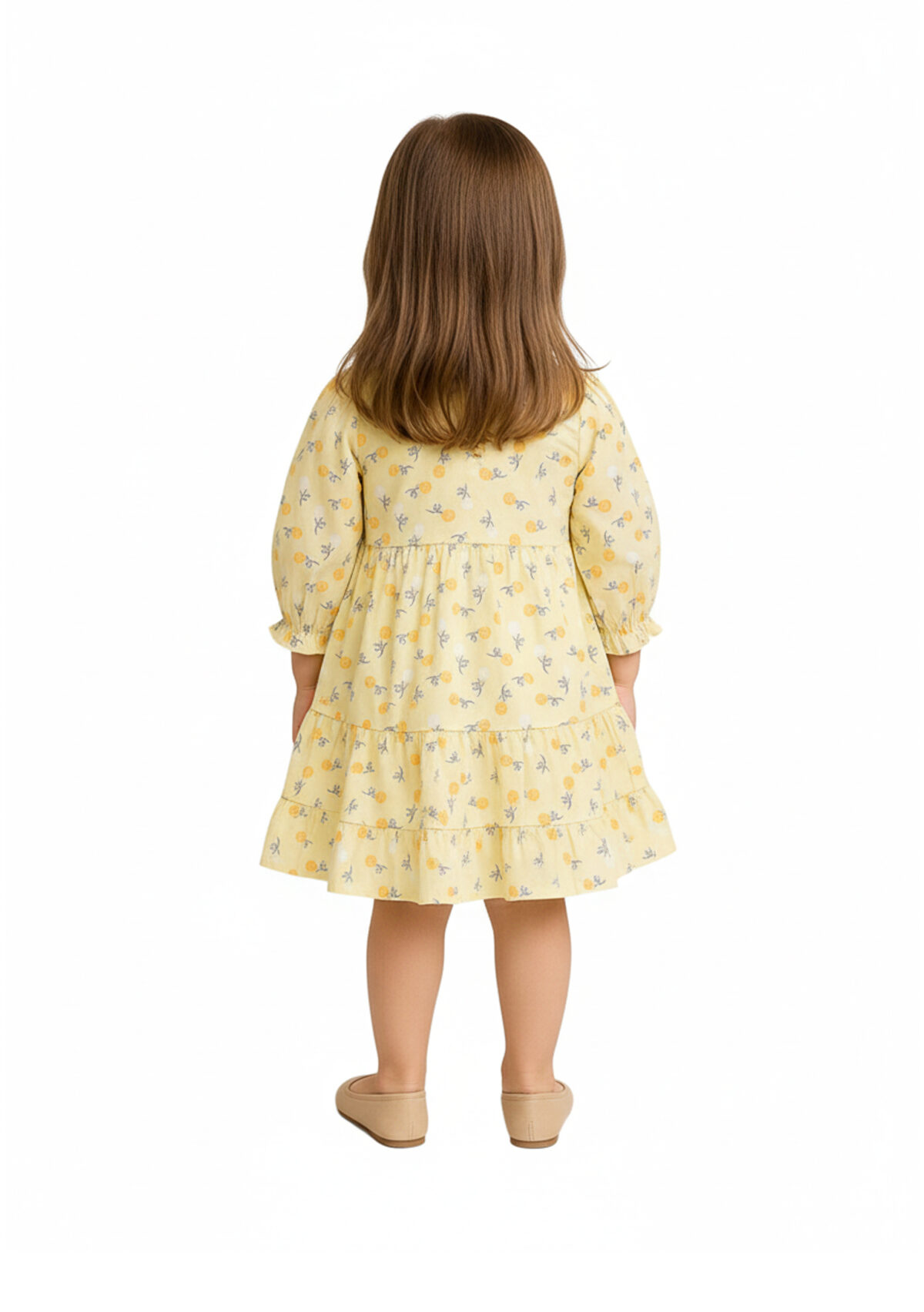 367 Polka Frock Yellow Colour/ 06 -36 Month  Size / 3 Colours  100% Cotton Frock - Image 4