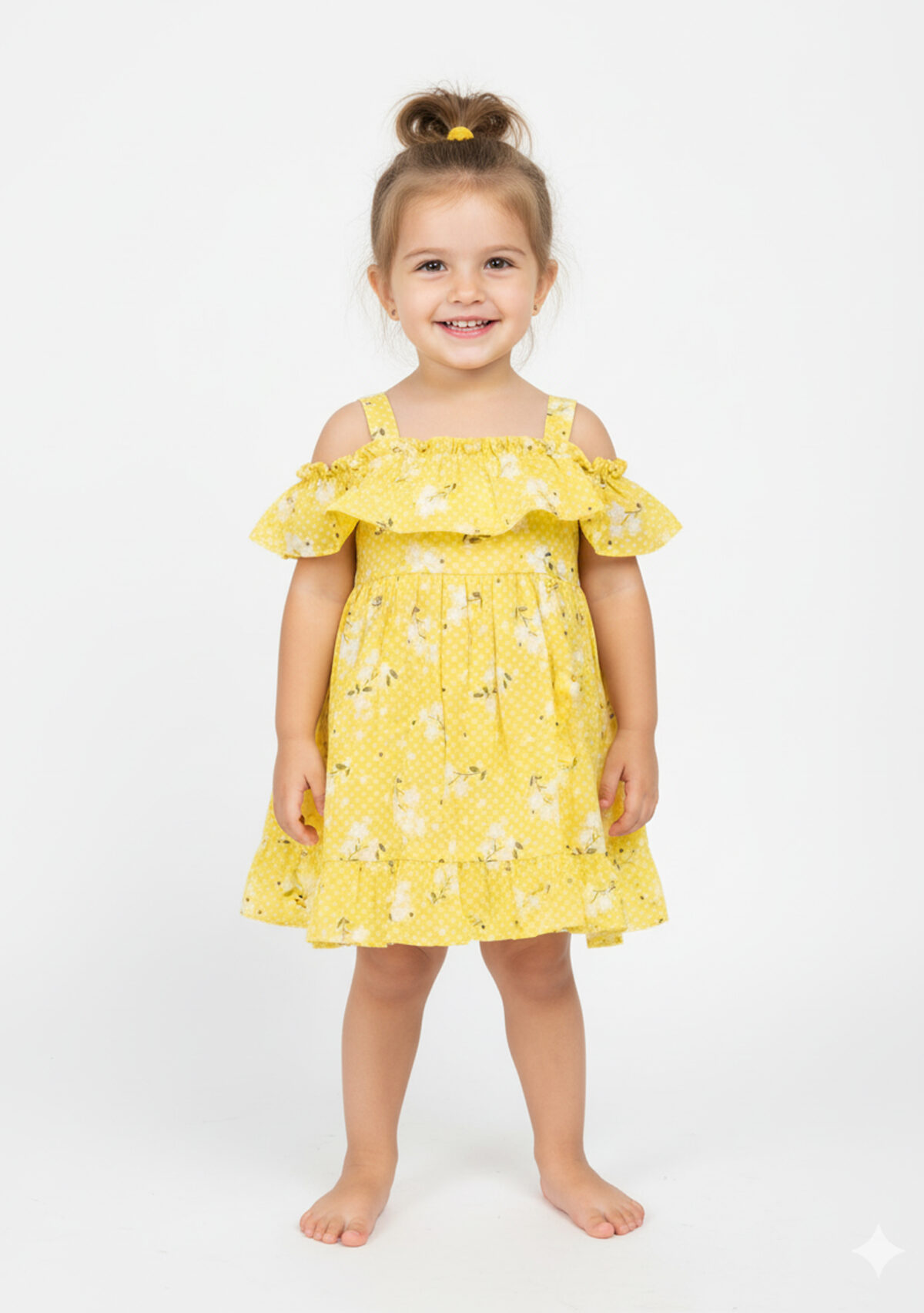 364 Western Frock Yellow Colour/ 1-4 Size / 3 Colours  100% Cotton Frock - Image 1