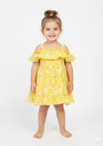 364 Western Frock Yellow Colour/ 1-4 Size / 3 Colours 100% Cotton Frock