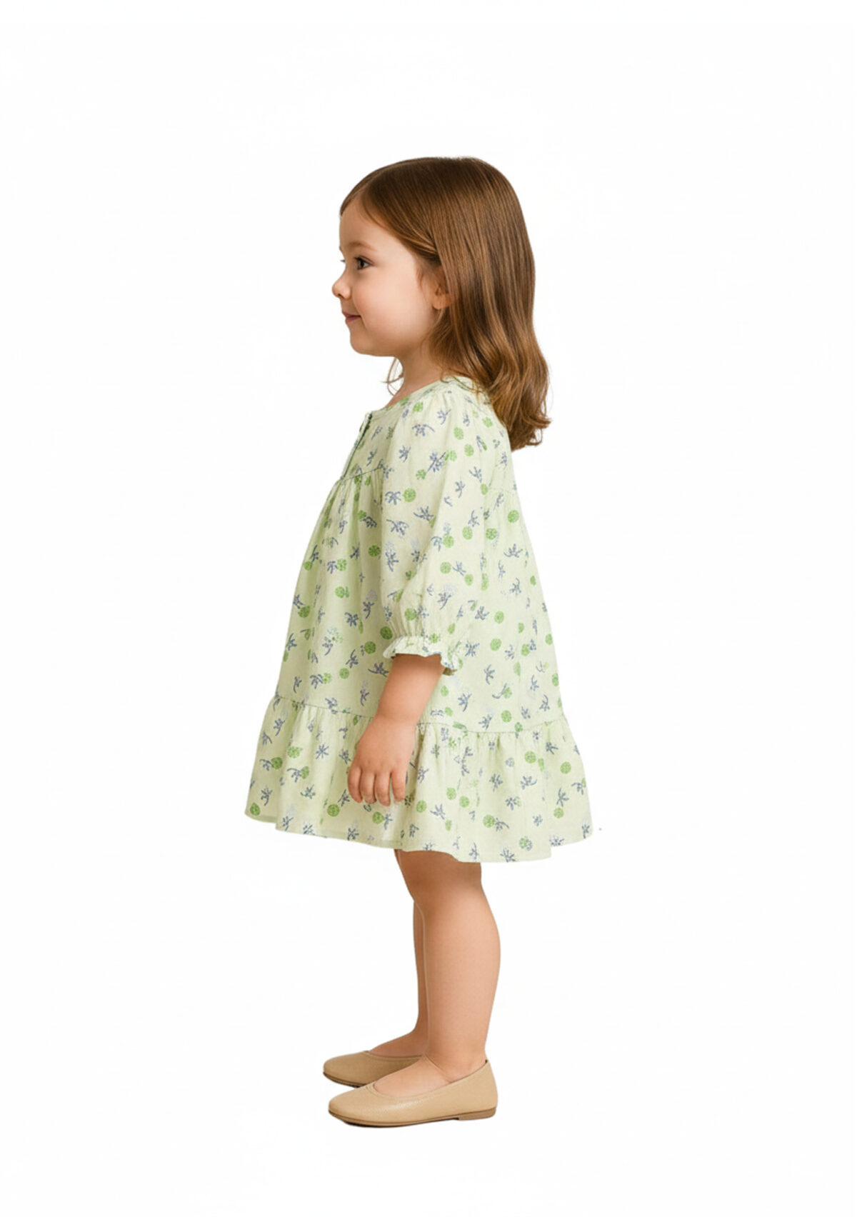 367 Polka Frock Green Colour/ 06 -36 Month  Size / 3 Colours  100% Cotton Frock - Image 3