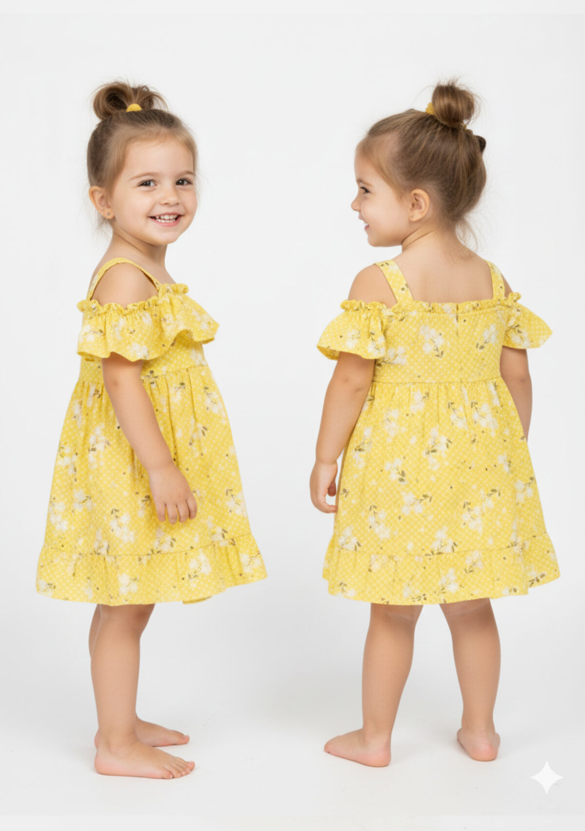 364 Western Frock Yellow Colour/ 1-4 Size / 3 Colours  100% Cotton Frock - Image 2