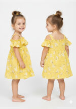 364 Western Frock Yellow Colour/ 1-4 Size / 3 Colours 100% Cotton Frock - Image 2