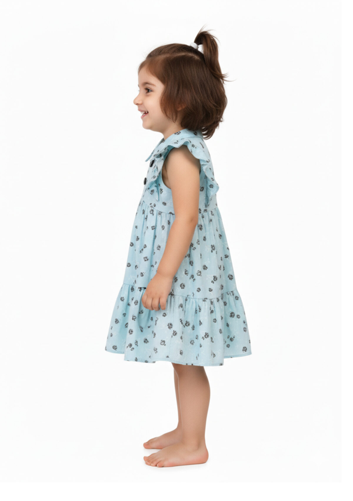 363 Couler Frock Sky blue Colour/ 1-4 Size / 3 Colours  100% Cotton Frock - Image 3