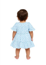 366 Puff Sleev Frock Lite Blue Colour/ 06 -36 Month Size / 3 Colours 100% Cotton Frock - Image 3