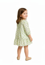 367 Polka Frock Green Colour/ 06 -36 Month  Size / 3 Colours  100% Cotton Frock - Image 2