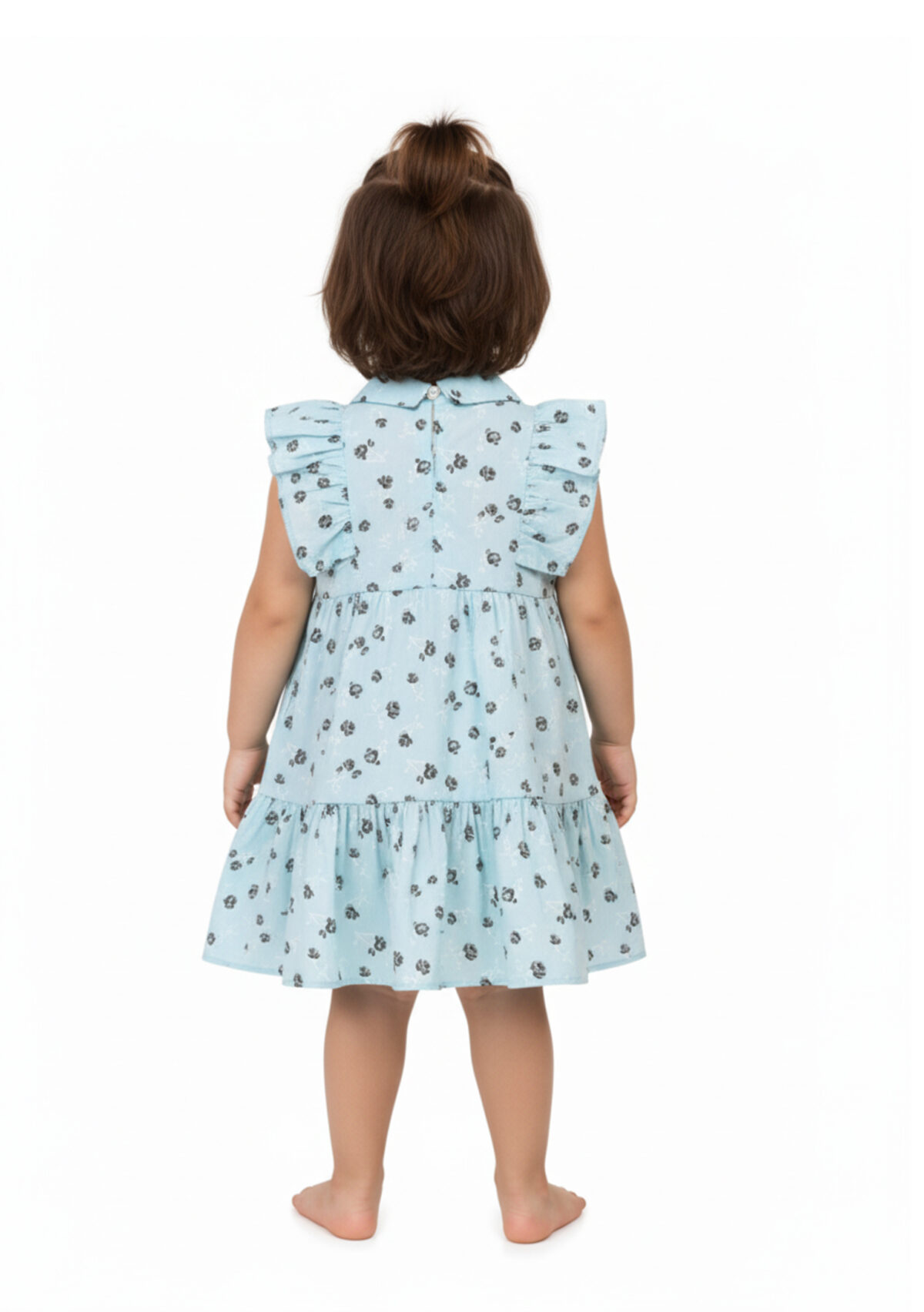 363 Couler Frock Sky blue Colour/ 1-4 Size / 3 Colours  100% Cotton Frock - Image 4