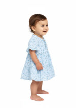 366 Puff Sleev Frock Lite Blue Colour/ 06 -36 Month Size / 3 Colours 100% Cotton Frock - Image 2