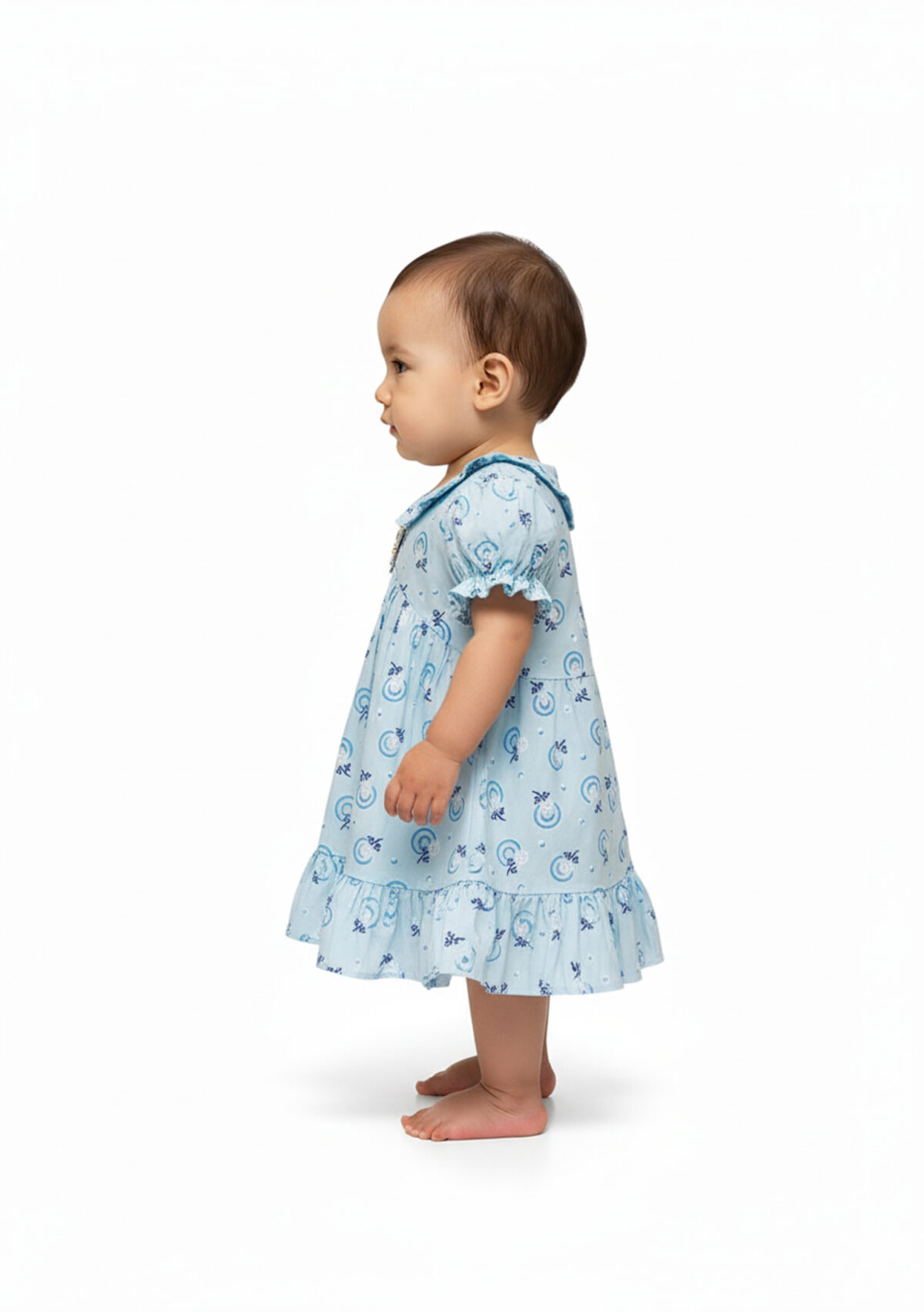 362 Flower Frock Blue Colour - Image 3
