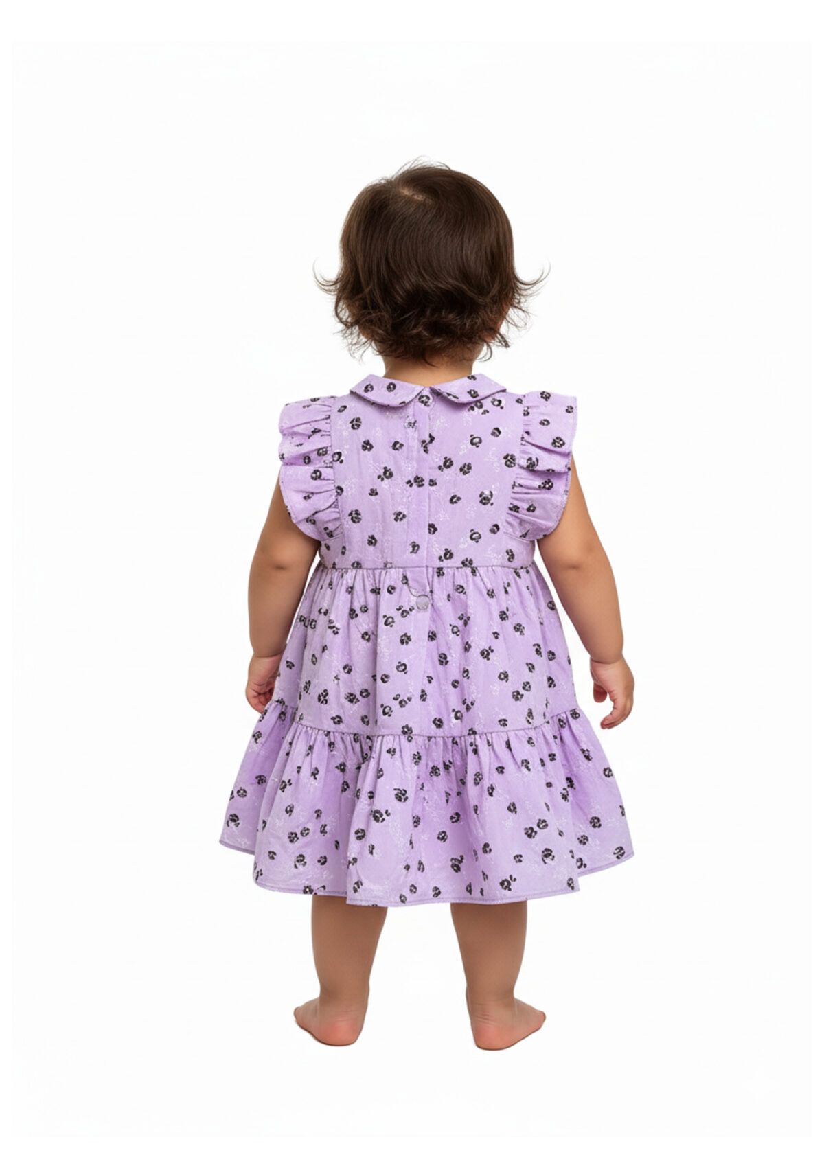 363 Couler Frock Violet Colour/ 1-4 Size / 3 Colours  100% Cotton Frock - Image 3