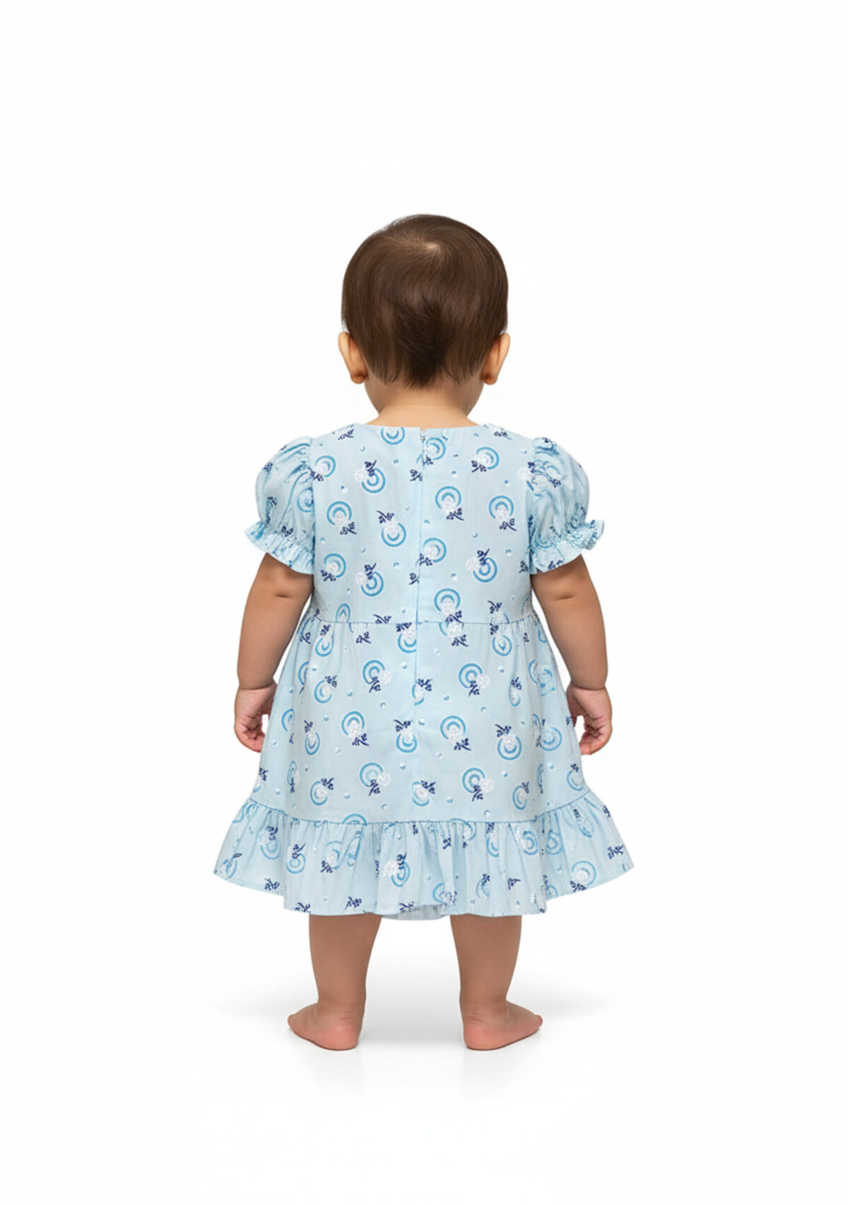 362 Flower Frock Blue Colour - Image 4