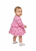 365 Sleev Frock Rose Colour/ 06 -36 Month Size / 3 Colours 100% Cotton Frock - Image 3