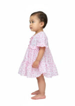 366 Puff Sleev Frock Lite Rose Colour/ 06 -36 Month Size / 3 Colours 100% Cotton Frock - Image 2