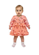 365 Sleev Frock Orange Colour/ 06 -36 Month Size / 3 Colours 100% Cotton Frock