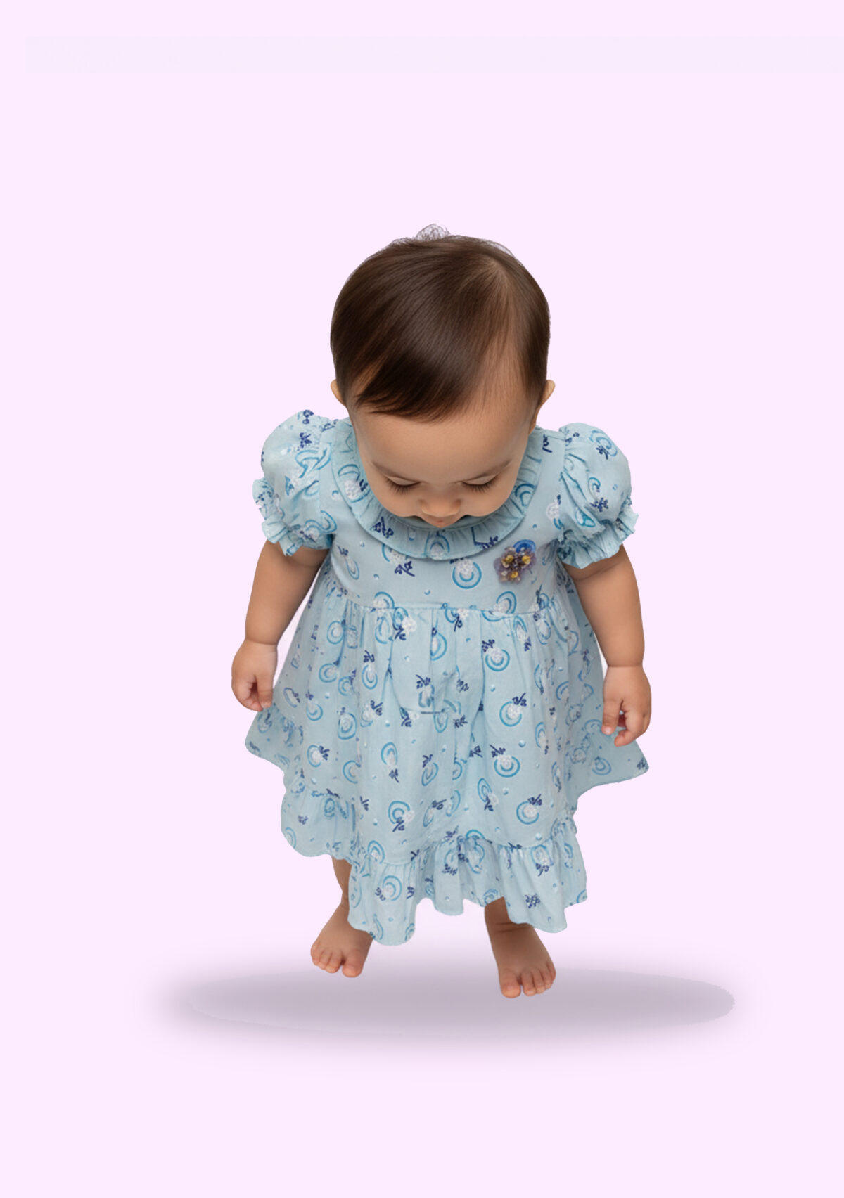 362 Flower Frock Blue Colour - Image 5