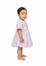 366 Puff Sleev Frock Lite Rose Colour/ 06 -36 Month Size / 3 Colours 100% Cotton Frock