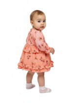 365 Sleev Frock Orange Colour/ 06 -36 Month Size / 3 Colours 100% Cotton Frock - Image 3